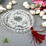 Saphtik Mala (Quartz crystal) Diamond Cut 6mm Bead Size 100% Natural (स्फटिक की माला)
