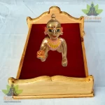 Laddu Gopal Bed Kanha Ji Bed with Bedding- Premium Pinewood with Polish - Image 3